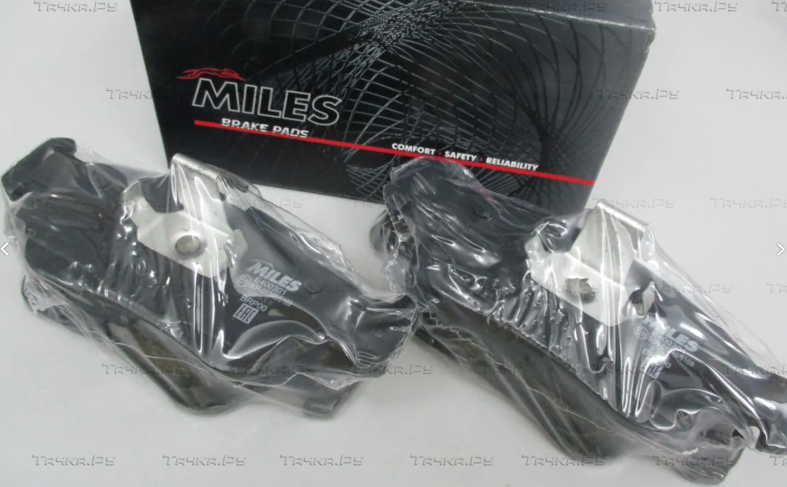 Тормозные колодки Miles (Low-Metallic) передние для BMW Z4 I (E85/E86) 2002-2009. Артикул E400301
