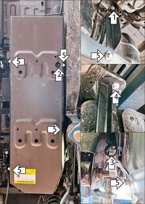 Защита Мотодор для топливного бака Foton Tunland V9 2024-2026. Артикул 77511