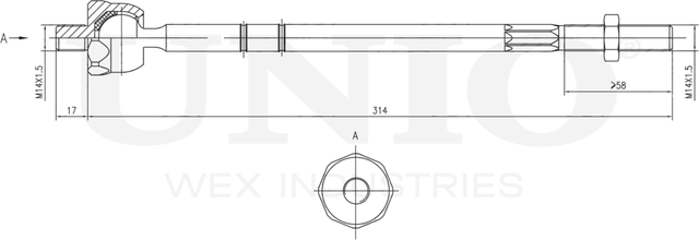 Тяга рулевая (Unio). Артикул SSP-30101