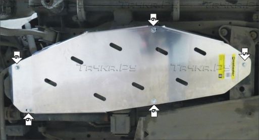 Защита алюминиевая Мотодор усиленная для топливного бака Mitsubishi Pajero IV 2006-2026. Артикул 31325