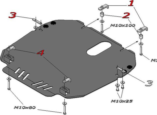 Защита Alfeco для картера и КПП Mazda CX-9 2007-2012. Артикул ALF.13.06