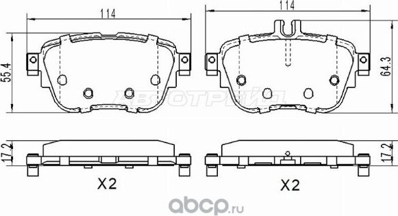 Колодки тормозные зад MERCEDES E-CLASS W213 16- (SAT). Артикул ST280002
