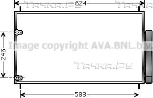 Радиатор кондиционера (конденсатор) AVA (алюминий). Артикул TOA5405D