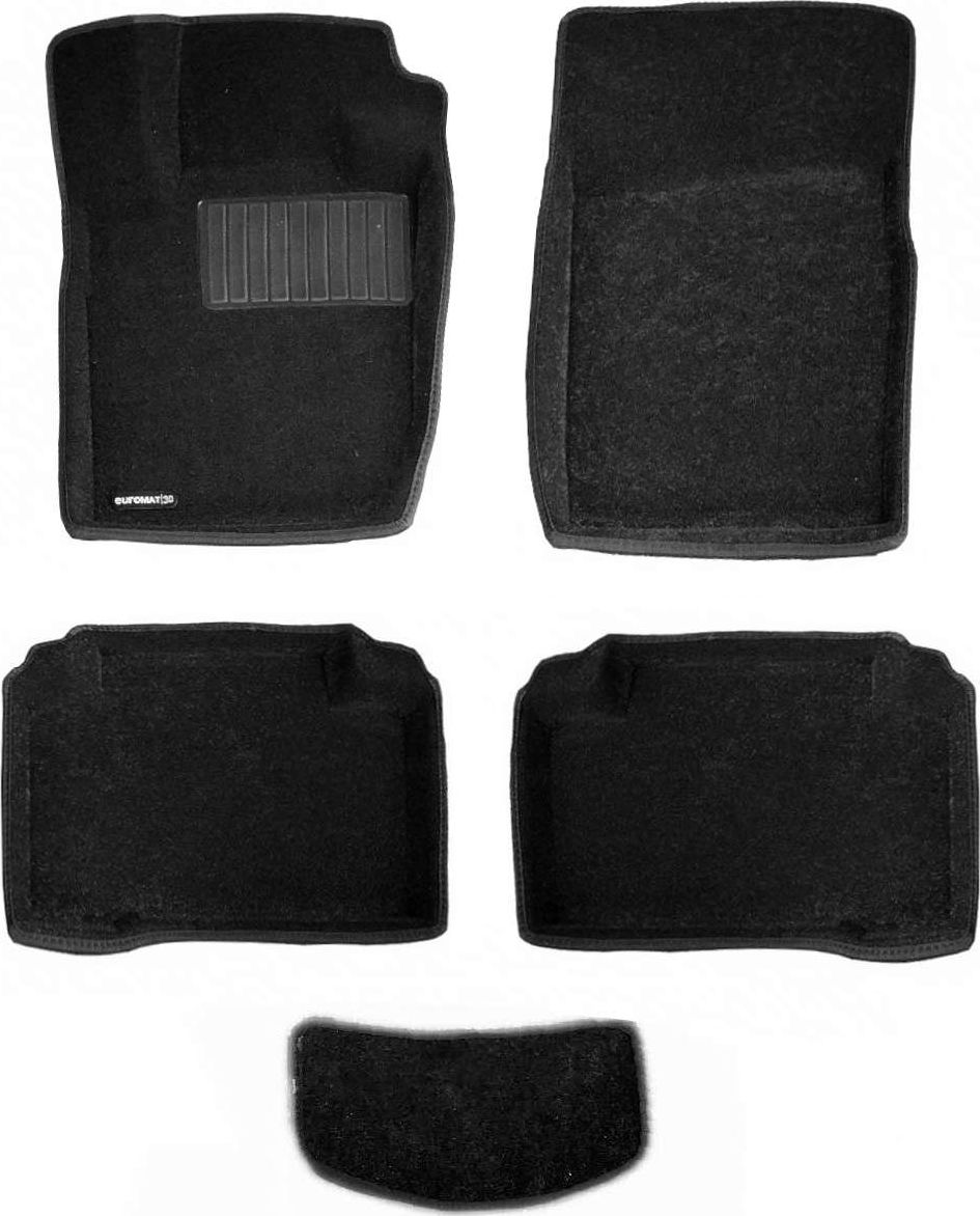 Коврики текстильные Euromat 3D Business для салона Mitsubishi Montero Sport III рестайлинг 2019-2026 ЧЕРНЫЕ. Артикул EMC3D-003603