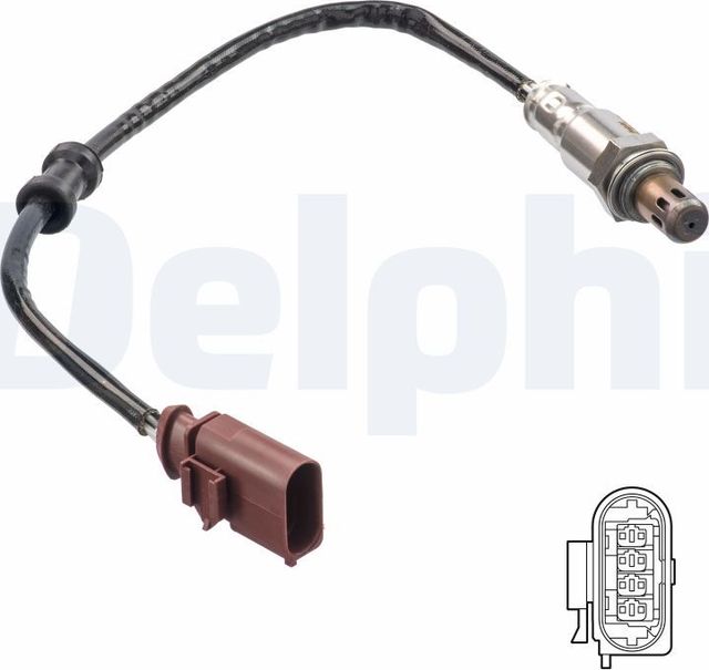 Лямбда-зонд (кислородный датчик) Delphi для SEAT Ibiza III 2006-2009. Артикул ES21245-12B1