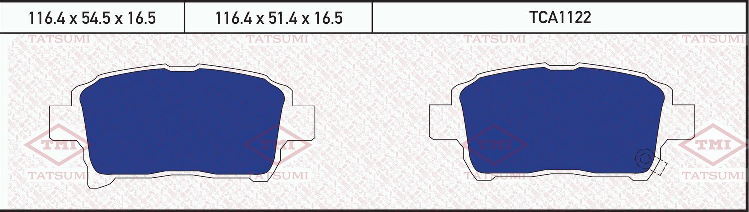 Колодки тормозные TOYOTA COROLLA/PRIUS/YARIS 99- 1.0-1.6 передн. (Tatsumi). Артикул TCA1122