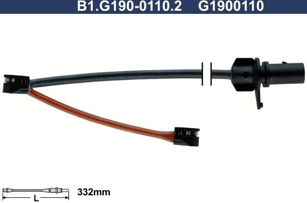 Датчик износа тормозных колодок  Galfer. Артикул B1.G190-0110.2