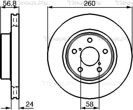 Тормозной диск Bosch передний для Subaru Impreza II 2000-2007. Артикул 0 986 478 293