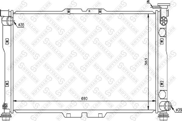 Радиатор охлаждения двигателя Stellox для Kia Clarus II 1998-2001. Артикул 10-26473-SX