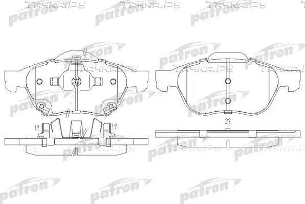Тормозные колодки Patron передние для Toyota Ipsum II (M20) 2001-2009. Артикул PBP1447