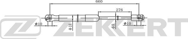 Амортизатор (упор) багажника Zekkert правый для Skoda Octavia A7 2012-2019. Артикул GF-2579