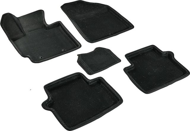 Коврики Seintex 3D EVA Соты для салона Kia Soul II 2013-2019 ЧЕРНЫЕ. Артикул 98523