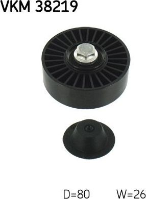Направляющий (ведущий) ролик приводного поликлинового ремня SKF. Артикул VKM 38219