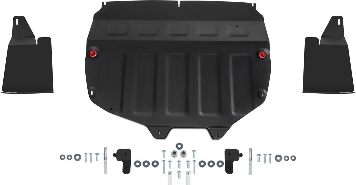 Защита АвтоБРОНЯ для картера, КПП, пыльников левого и правого (увеличенная) Chery Tiggo 7 2019-2020. Артикул 111.00921.1