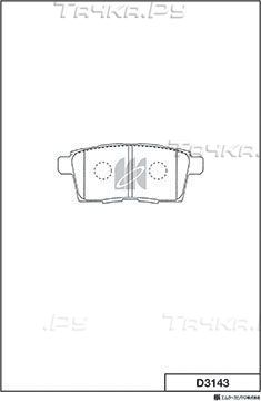 Тормозные колодки MK Kashiyama задние для Ford Transit IV 1992-1994. Артикул D3143