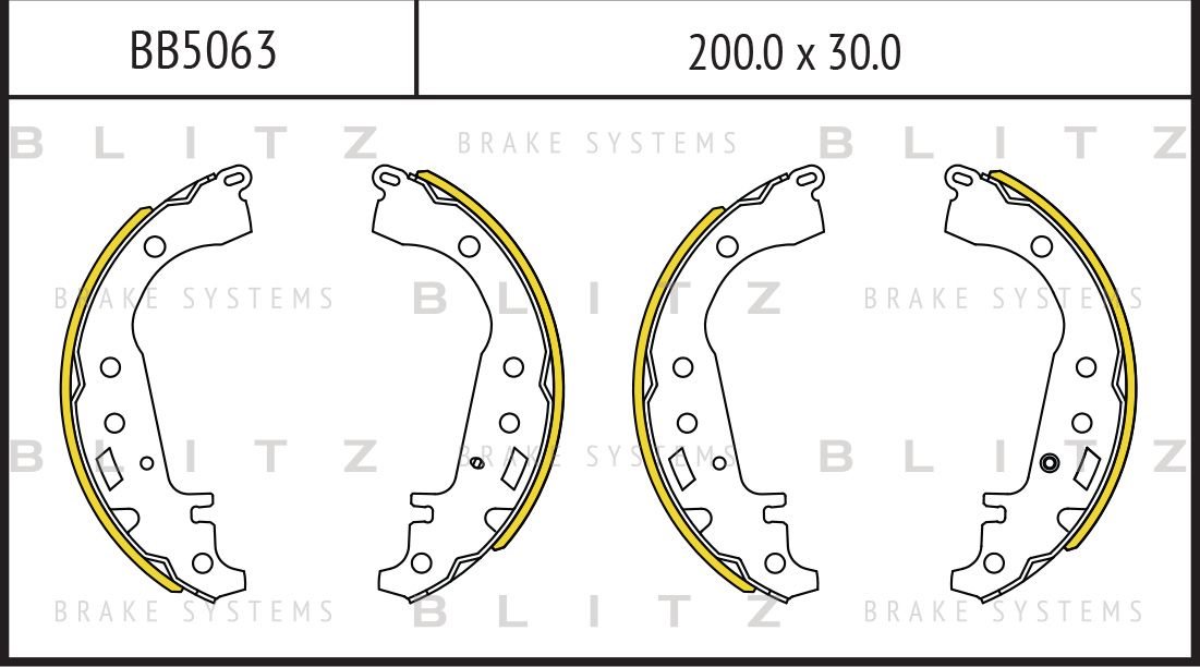 Колодки тормозные TOYOTA YARIS 99- задн. (Blitz). Артикул BB5063