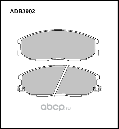 Колодки тормозные SSANGYONG Actyon (06-),Kyron (05-),Actyon Sports (06-) перед.( (Allied Nippon). Артикул ADB3902