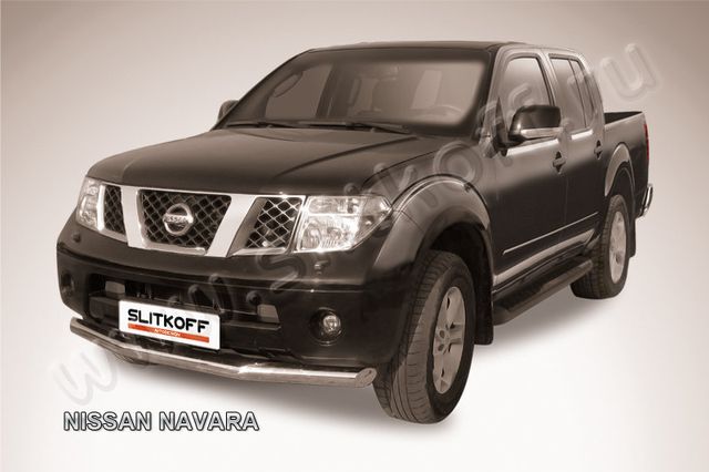 Защита Slitkoff переднего бампера d76 для Nissan Navara D40 2005-2010. Артикул NIN005