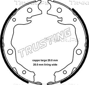Тормозные колодки (стояночная тормозная система) Trusting задние для Nissan Sentra VII (B17) 2014-2019. Артикул 115.322