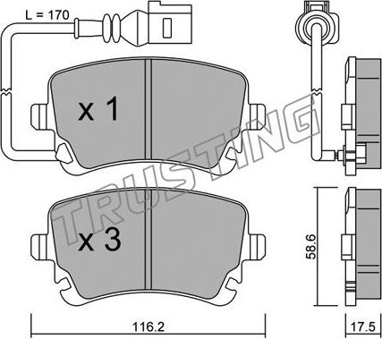 Тормозные колодки Trusting. Артикул 570.0