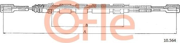 Трос ручника (тросик ручного тормоза) Cofle. Артикул 92.10.564