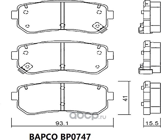 Колодки тормозные дисковые BP0747, (Bapco) Bapco. Артикул BP0747