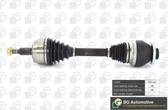 Полуось (привод в сборе, приводной вал) BGA передняя правая/левая для Volkswagen Transporter T5 2003-2015. Артикул DS9640L