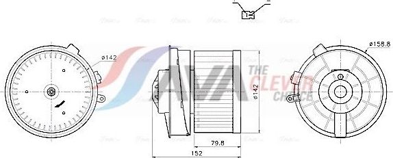 Вентилятор, мотор печки (отопителя) салона AVA для Nissan Qashqai I 2007-2013. Артикул DN8486
