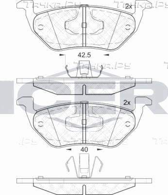Тормозные колодки Icer задние для Ford Maverick II 2001-2007. Артикул 182031
