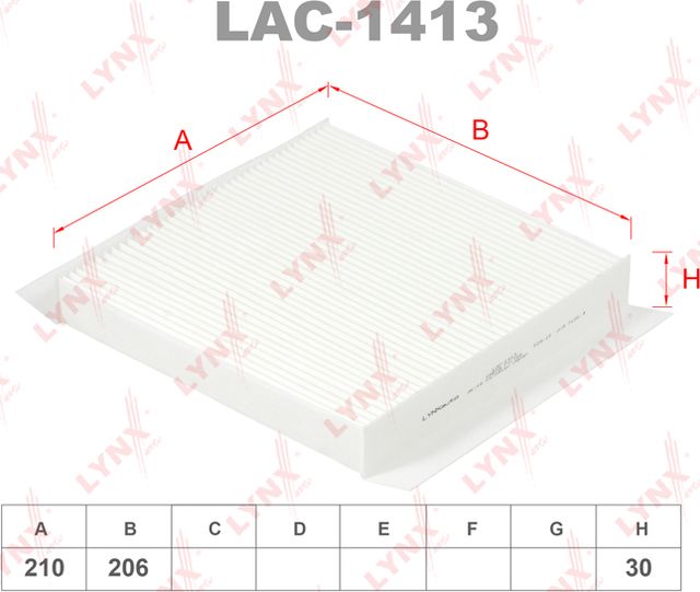 Салонный фильтр LYNXauto. Артикул LAC-1413