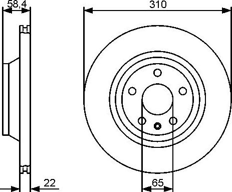 Тормозной диск Bosch задний для Audi TT II (8J) 2006-2014. Артикул 0 986 479 466