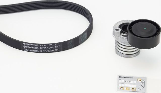 Приводной ремень поликлиновой с роликами (комплект) ContiTech для Renault Kadjar I 2015-2026. Артикул 6PK1200K3