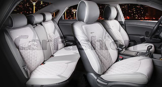 Накидки универсальные CarFashion Sting Plus для авто, цвет Серый/Серый. Артикул 22362