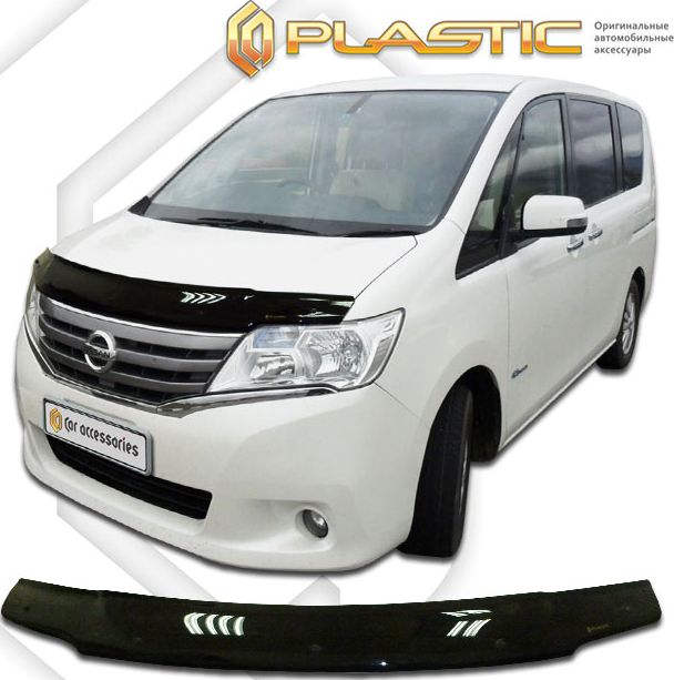 Дефлектор СА Пластик для капота (Classic черный) Nissan Serena C26 2010-2013. Артикул 2010010112097