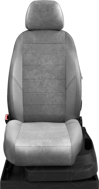 Чехлы Автолидер на сидения (передний + задний подлокот.) для Toyota Corolla 12 седан (E210) 2018-2023, цвет Серый/Светло-серый. Артикул TA27-0610-EC15
