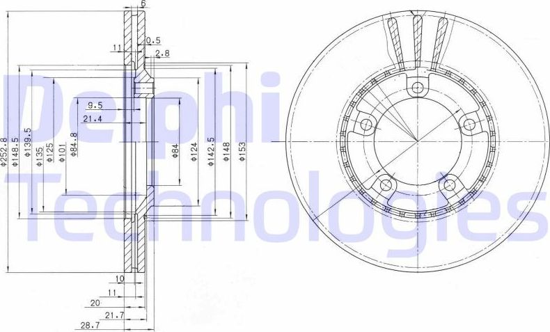 Тормозной диск Delphi. Артикул BG3071