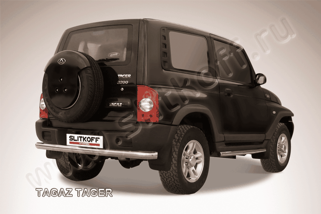Защита Slitkoff заднего бампера d76 для ТагАЗ Tager 3-дв. 2008-2026. Артикул TAT013