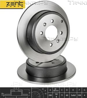 Тормозной диск Zentparts. Артикул Z06033