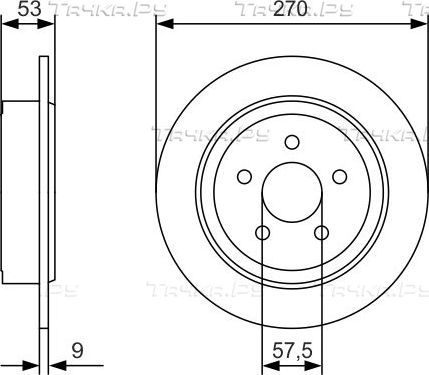 Тормозной диск Bosch задний для Chrysler Sebring I 1995-2000. Артикул 0 986 479 A79