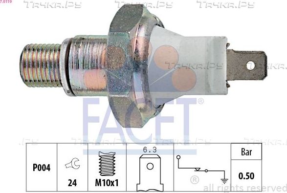 Датчик давления масла Facet Made in Italy - OE Equivalent для Ford Scorpio II 1994-1998. Артикул 7.0119