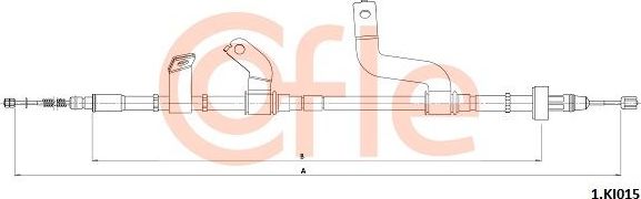 Трос ручника (тросик ручного тормоза) Cofle. Артикул 92.1.KI015