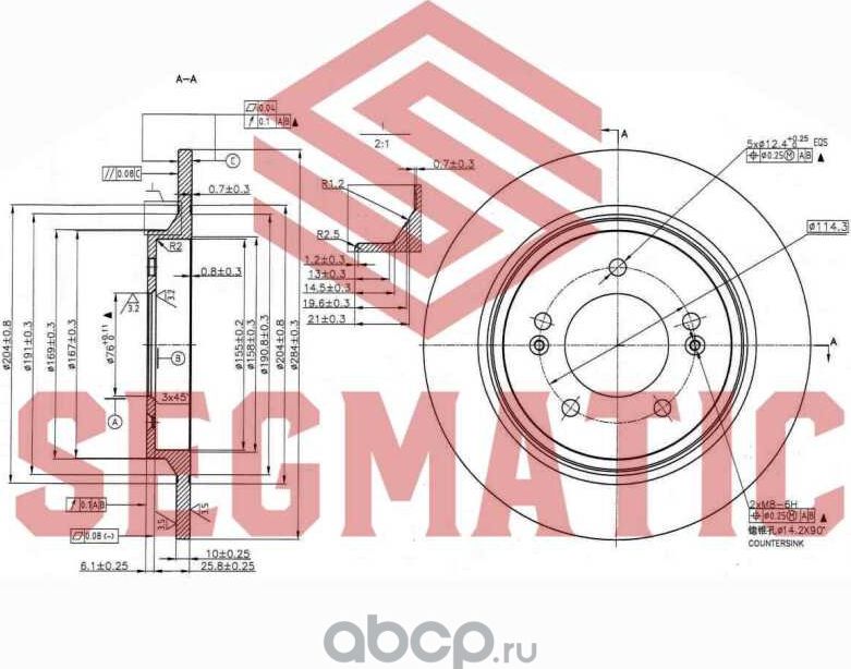 ДИСК ТОРМОЗНОЙ (Segmatic). Артикул SBD30093440