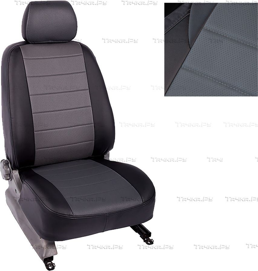 Чехлы Seintex (экокожа) на сидения (зад. сиденье 40/60) для Hyundai Tucson IV 2021-2026, цвет Темно-серый. Артикул 97084