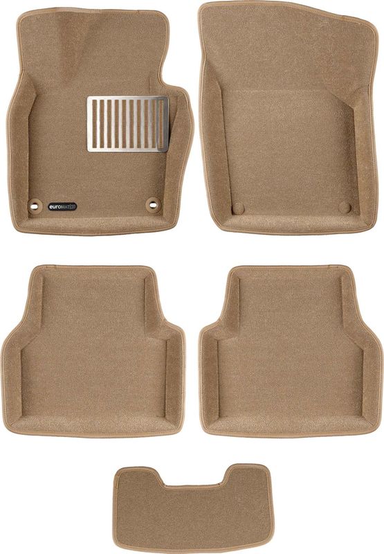 Коврики текстильные Euromat 3D Lux для салона Volkswagen Tiguan 2007-2011 БЕЖЕВЫЕ. Артикул EM3D-005419T