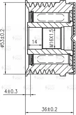 Муфта генератора обгонная StartVOLT для Mazda Tribute I 2004-2008. Артикул SGP 1084