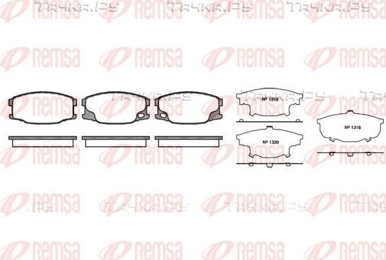 Тормозные колодки Remsa передние для Mitsubishi Canter VI (FE5, FE6) 2001-2026. Артикул 1037.00