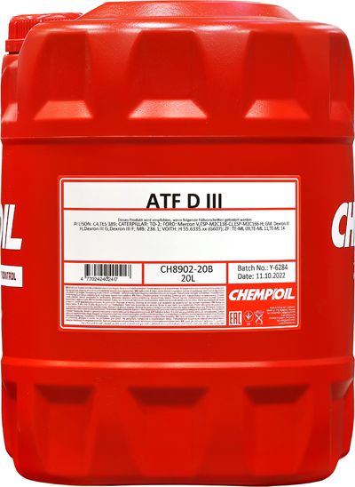 ATF D-III 20л (авт. транс. синт. масло) (Chempioil). Артикул CH890220