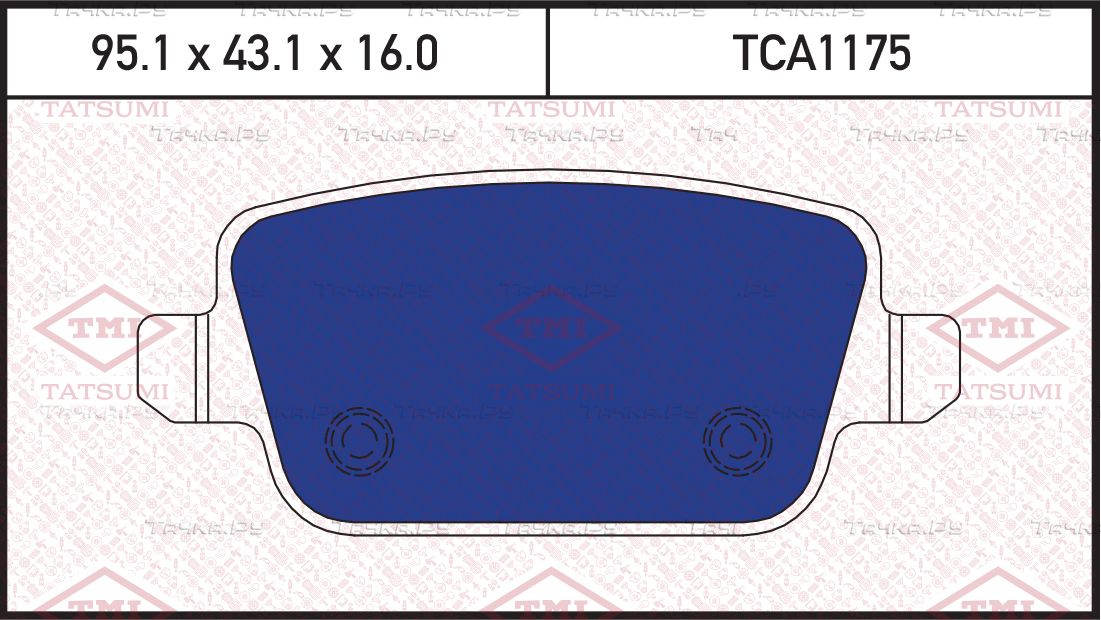 Колодки тормозные задние FORD Focus/Galaxy/Kuga/Mondeo/S-Max 2006- LAND ROVER Fr (Tatsumi). Артикул TCA1175
