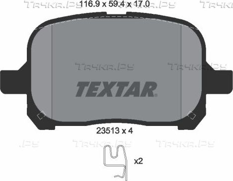 Тормозные колодки Textar передние для Toyota Estima II 2000-2006. Артикул 2351302