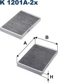 Салонный фильтр Filtron. Артикул K 1201A-2x